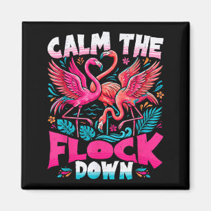 Íman Acalme o Rebanho Engraçado Flamingo Rosa Tropical