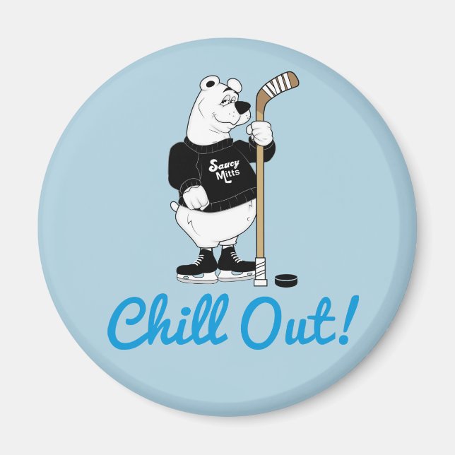 Íman Acalme-Se! Hockey com Urso Polar (Frente)