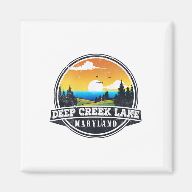Íman Acampamento de Pesca e Barcos - Lakeview Deep Cree (Frente)