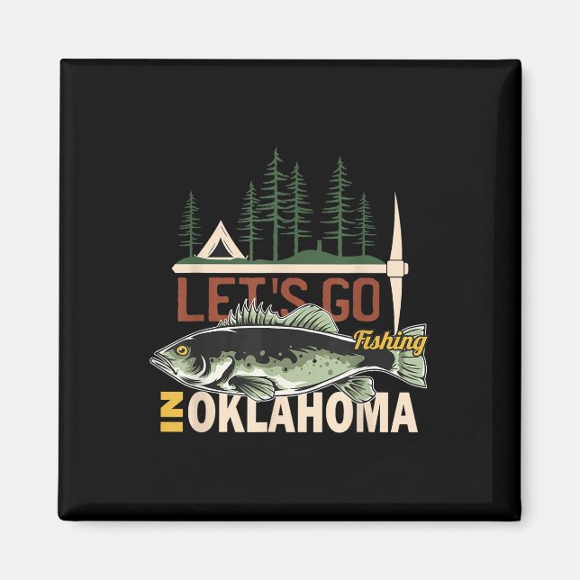 Íman Acampamento de Pesca em Oklahoma - Nature Oklahoma (Frente)