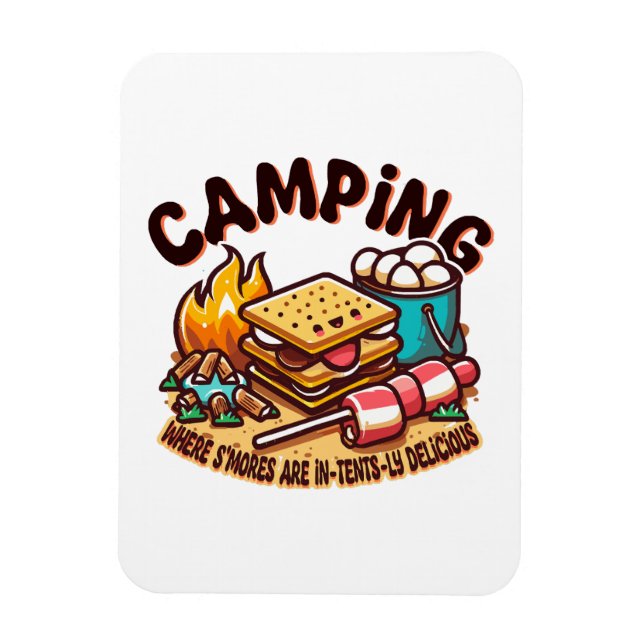 Íman acampamento de smores (Vertical)