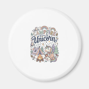 Íman Acampamento de Unicórnio Unicórnio Premium Vetor A