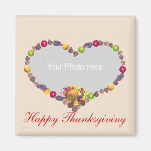 Íman Ação de Graças Cornucopia Heart (quadro fotográfic