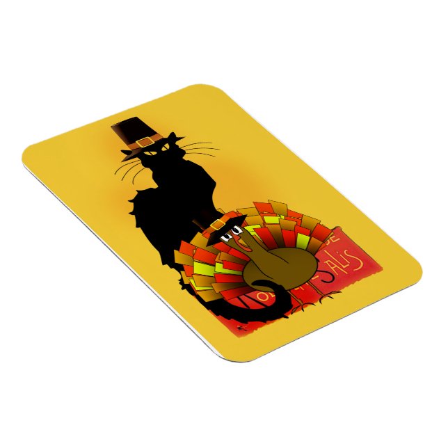 Íman Ação De Graças Le Chat Noir Com A Turquia Peregrin (Lado Direito)