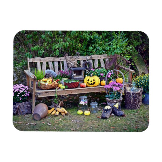 Íman Ação de graças no Park Bench (Horizontal)