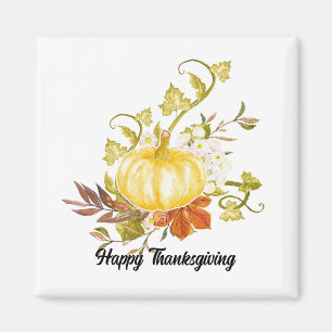 Íman Ação de Graças Pumpkin Square Magnet