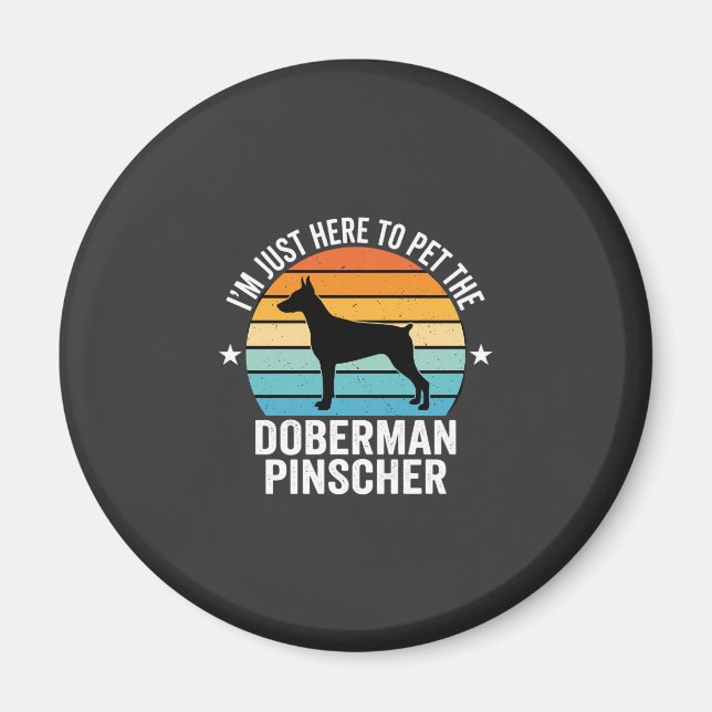 Íman Acaricie o Doberman Pinscher Retro (Frente)