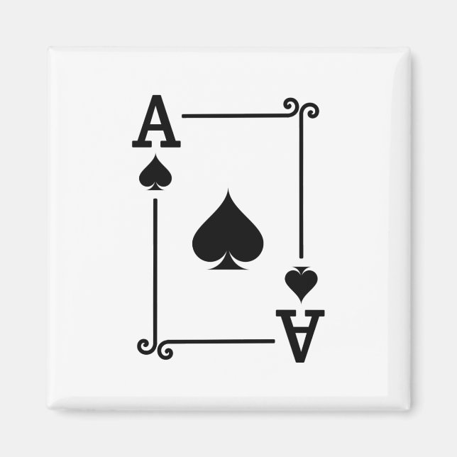 Íman Ace Spades Combinação Ace Cards Jogando Cartões Mo (Frente)
