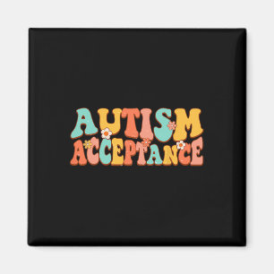 Íman Aceitação Conscientização Autismo Groovy Retro Esp