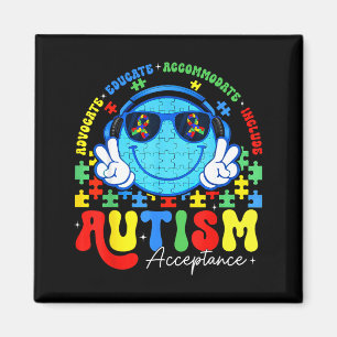 Íman Aceitação Conscientização Autismo Rosto Sorridente