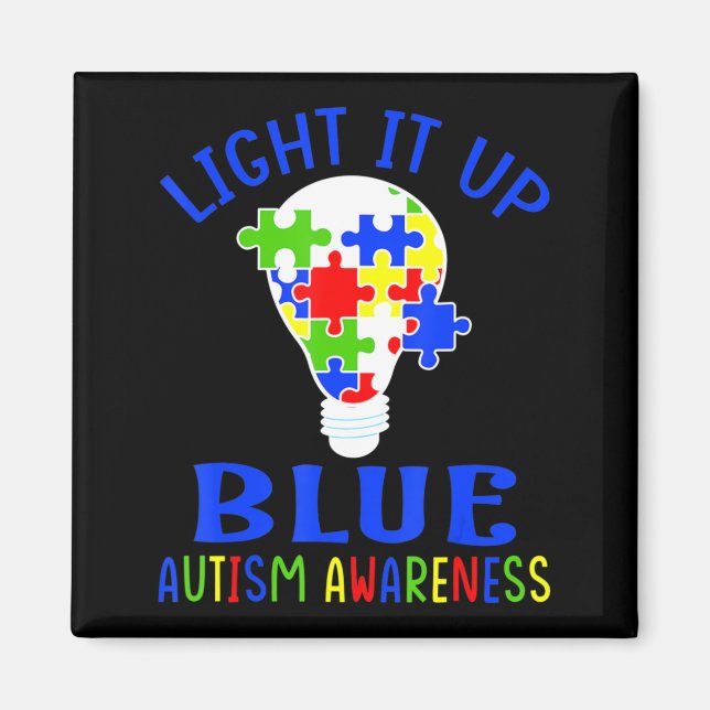 Íman Acenda-O Quebra-cabeça de Consciência do Autismo A (Frente)