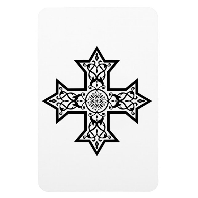 Íman Acessório de Arte Religiosa Clássica Cruz Copta (Vertical)