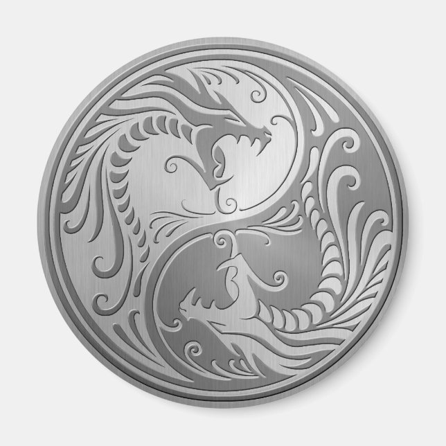 Íman Aço Inoxidável Yin Yang Dragon (Frente)