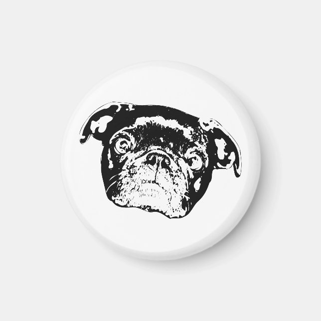 Íman Aconchegante Pug Enfeite para Casa (Frente)