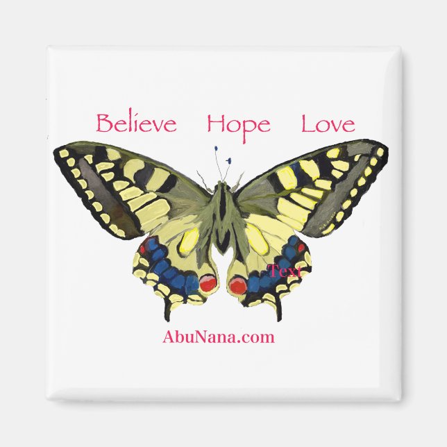 Íman Acredita Simples, Esperança, Amor, Borboleta (Frente)