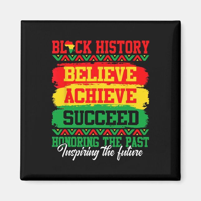 Íman Acredite Alcance Sucesso Mês da História Negra Pre (Frente)