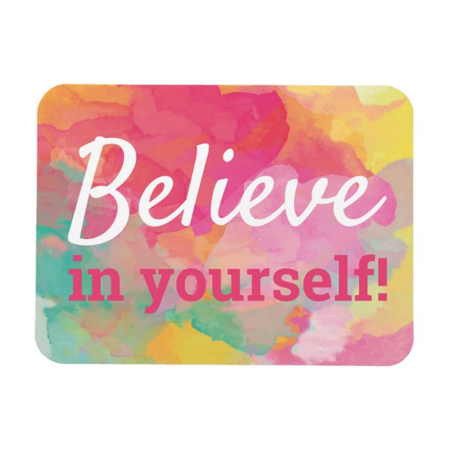 Íman Acredite em si mesmo, cor d'água da cotação inspir (Horizontal)