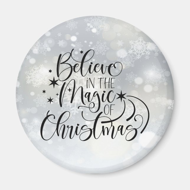 Íman Acredite Na Magia Do Natal - Floco De Neve (Frente)