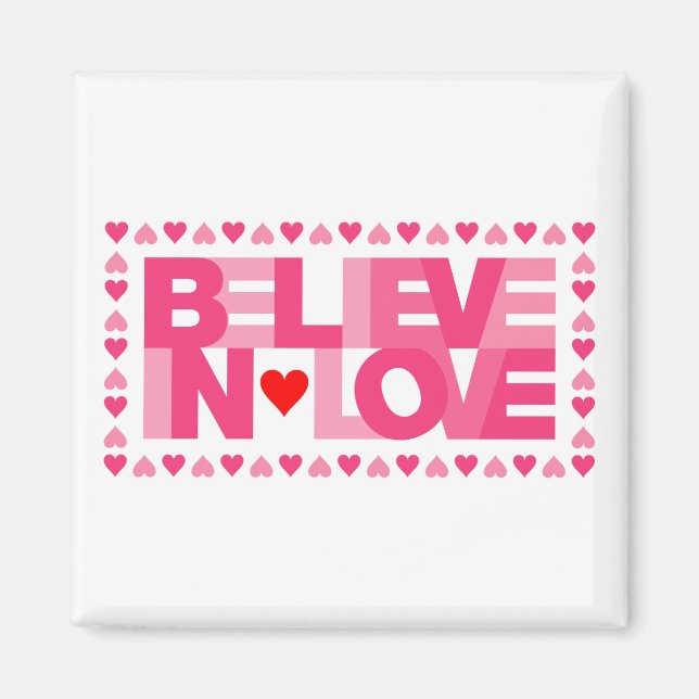 Íman Acredite no amor (rosa) (Frente)