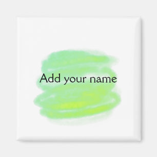 Íman Acrilico minimalista verde amarelo adicione seu no