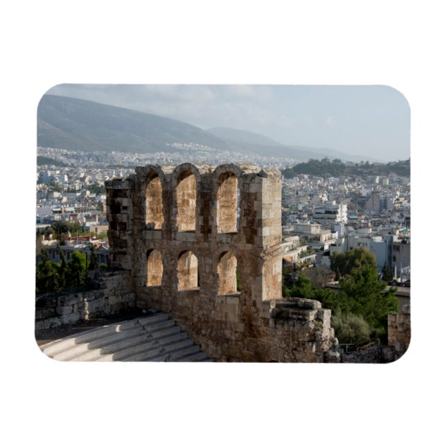 Íman Acrópole Ruínas antigas com vista para Atenas (Horizontal)