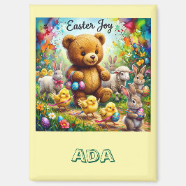 Íman ADA ~ EASTER TEDDY BEAR Easter Chicks ~  Magnet
