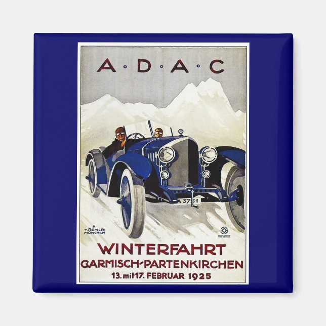 Íman ADAC Vintage Automobile Advertisement 1925 (Frente)