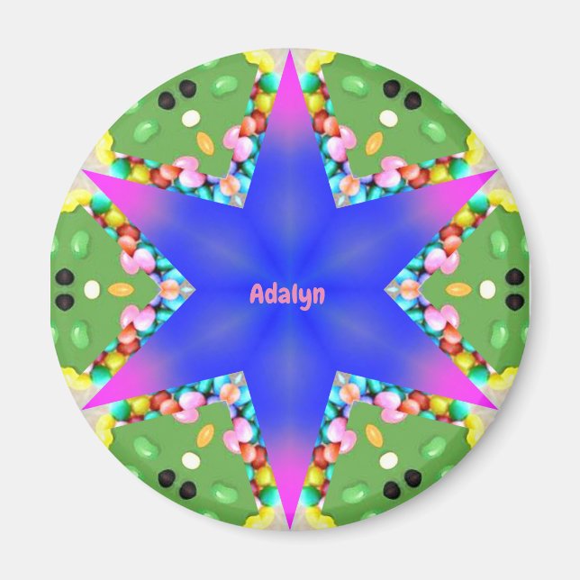 Íman ADALYN ~ Páscoa Personalizada - Estrela Fractal ~  (Frente)