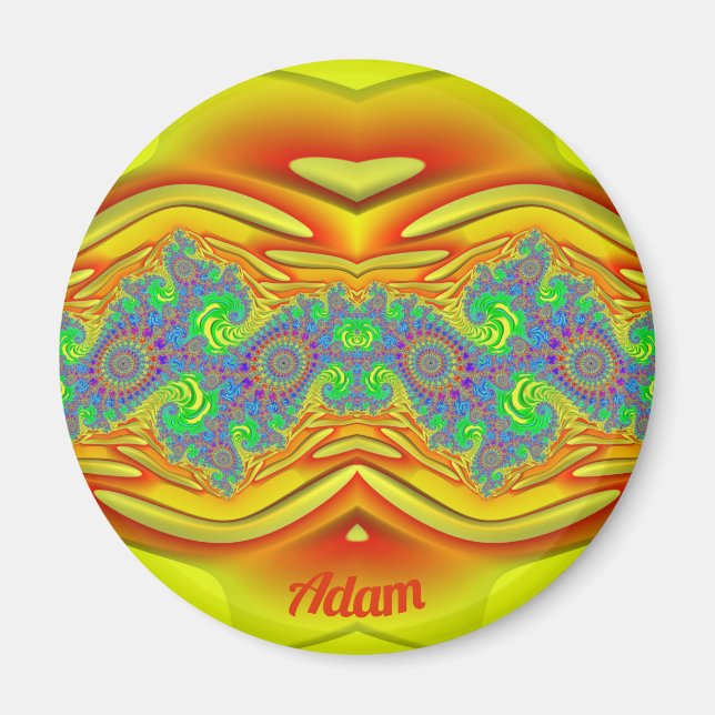Íman ADAM ~ Amarelo, Laranja e Azul ~ Design impression (Frente)