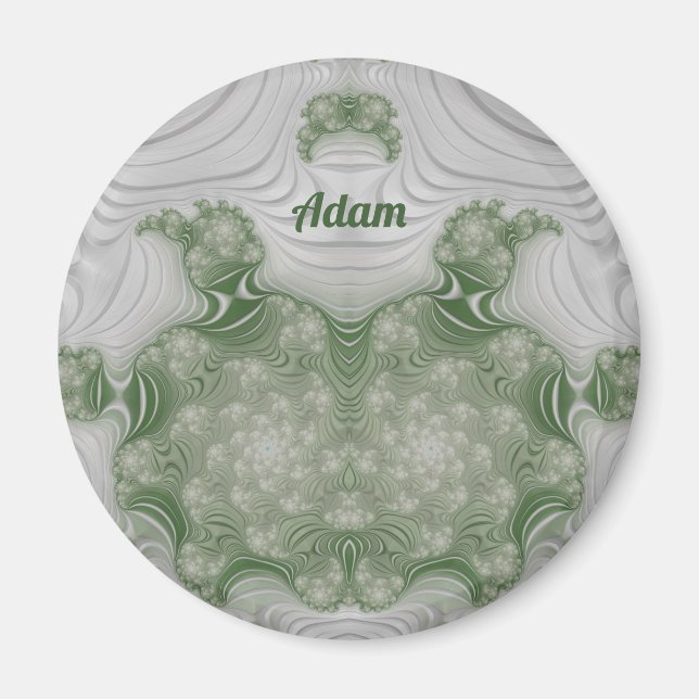 Íman ADAM ~ Branco e Verde ~ Design Magnet impressionan (Frente)