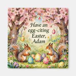 Íman ADAM ~ Squirrels collecting Easter Eggs ~  Magnet