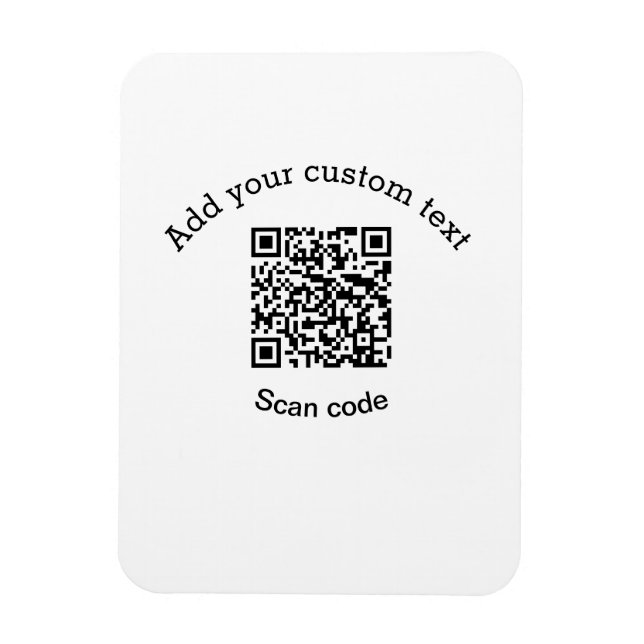 Íman Add your custom text scan QR code business  (Vertical)