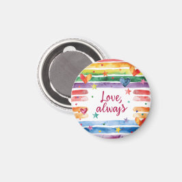 Íman Adesivo Arco-íris de Amor Sempre, Coração de Aquar