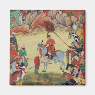 Íman Adham Khan homenageando Akbar em Sarangpur, Ce