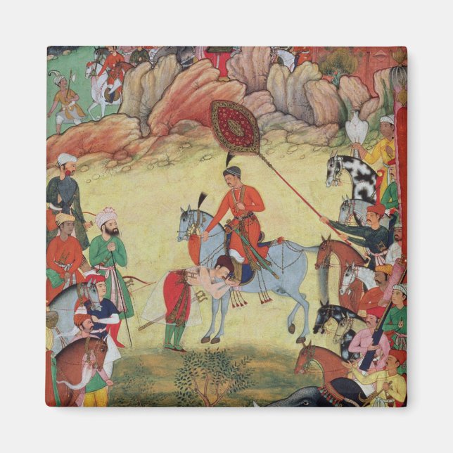 Íman Adham Khan homenageando Akbar em Sarangpur, Ce (Frente)