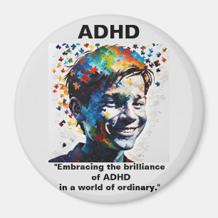 Íman ADHD Vivendo o brilho do adesivo ADHD