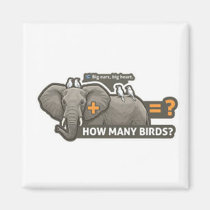 Íman Adição de Elefante & Pássaros