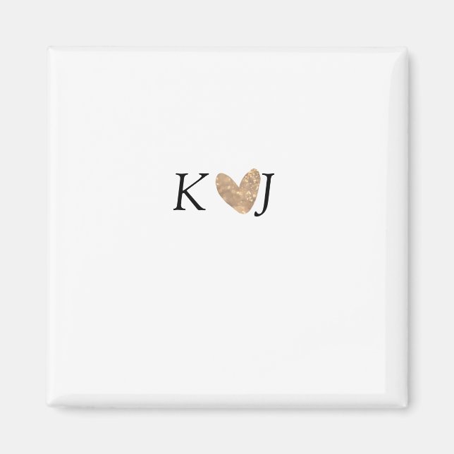 Íman Adicionar a letra do nome do casal dourado do casa (Frente)