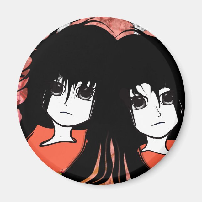 Íman Adicionar duplo problema a gêmeos design Anime (Frente)