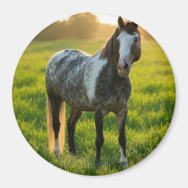 Íman Adicionar Foto de Cavalo Personalizar (Frente)