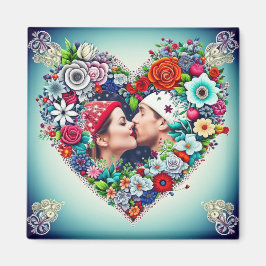 Íman Adicionar Imagem | Quadro de Coração Floral