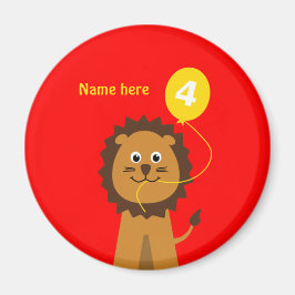 Íman Adicionar nome ao quarto aniversário vermelho