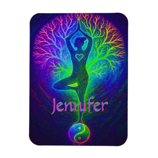 Íman Adicionar Nome | Árvore de Yoga (Vertical)