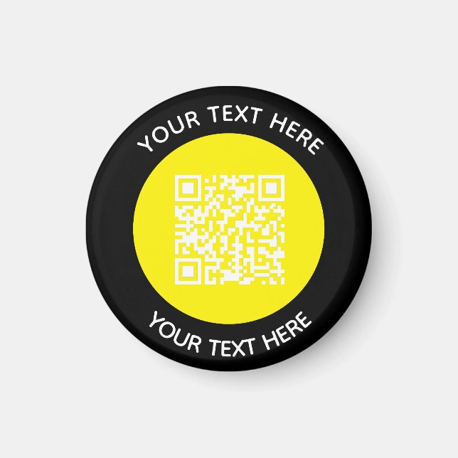 Íman Adicionar seu próprio texto circular de código QR  (Frente)