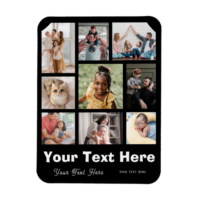 Íman Adicione 9 fotos e seu ímã de legenda favorito (Vertical)