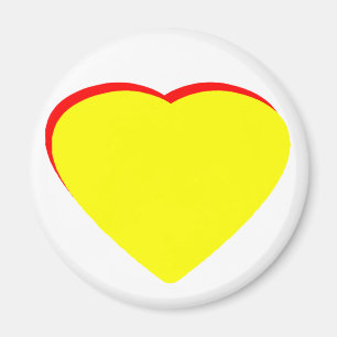 Íman Adicione As Letras Aqui Coração Vermelho Amarelo O