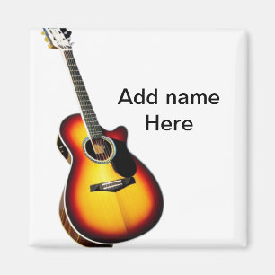 Íman Adicione o nome do texto guitarra acústica castanh