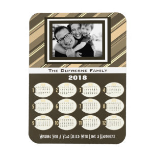 Íman Adicione seu beige do Calendário de Foto 2018