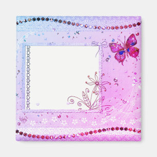 Íman Adicione seu ímã cor-de-rosa e roxo do texto