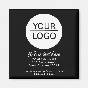 Íman Adicione seu logotipo a preto de promoção de tex